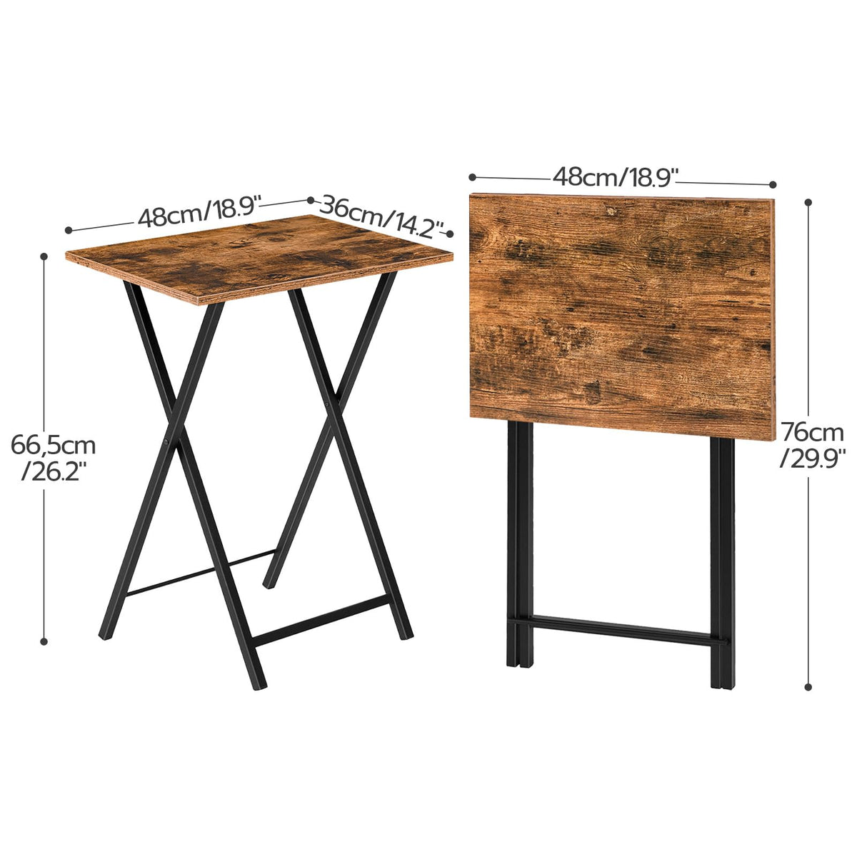 Folding TV Tray Set with Storage Rack