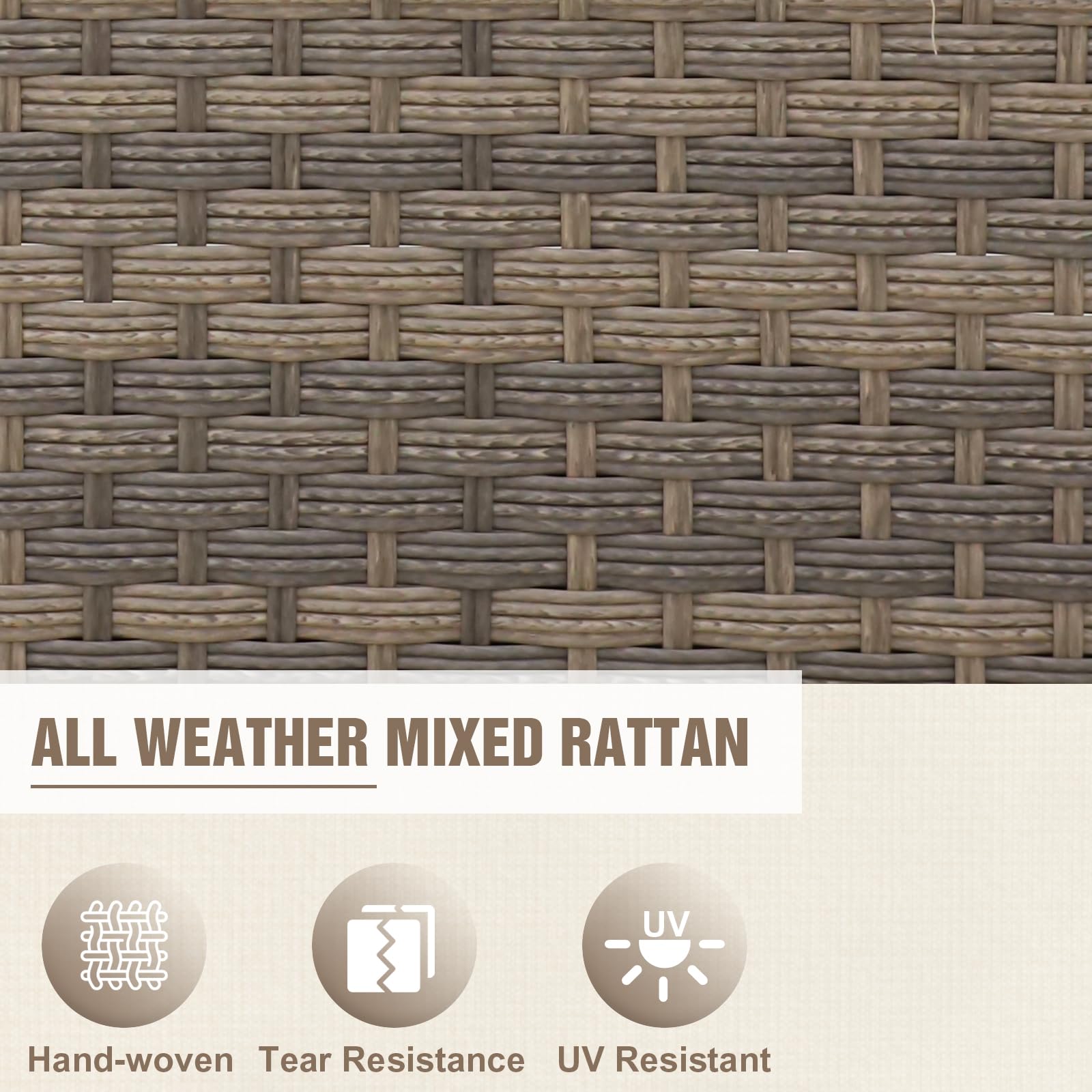 Outdoor Wicker Patio Ottomans Set of 2