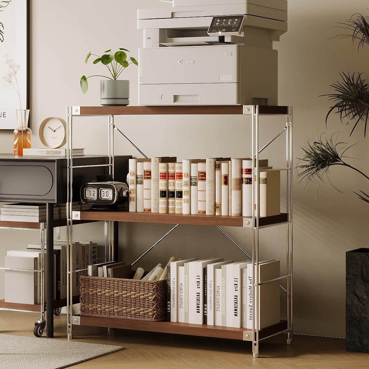 3-Tier Adjustable Industrial Bookshelf