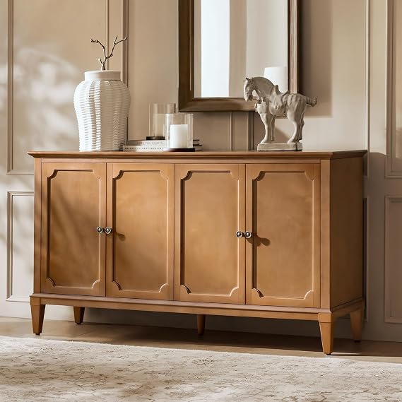 Mid-Century Modern Sideboard Cabinet with 4 Doors