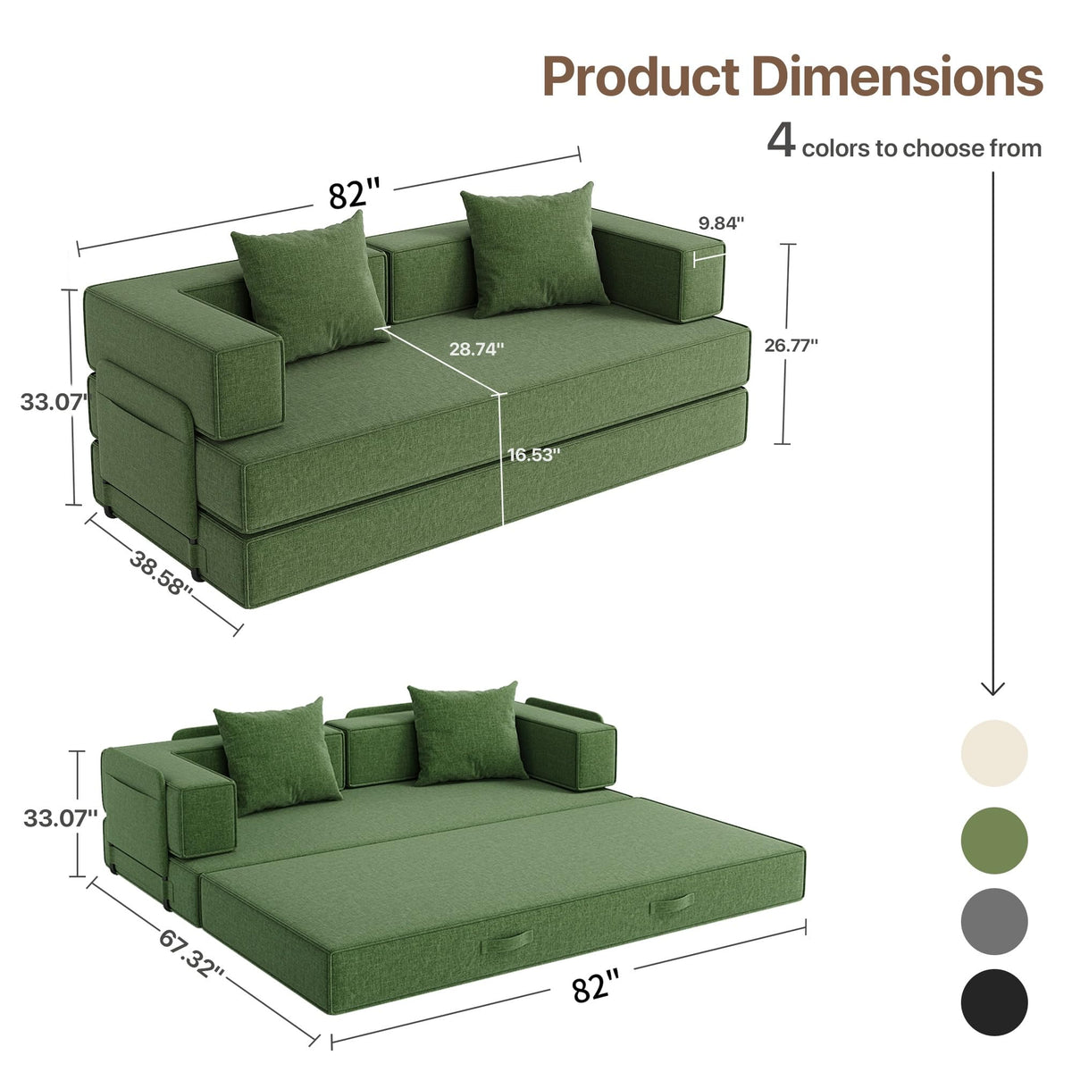 Corduroy Convertible Sofa Bed