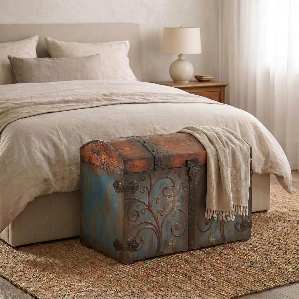 Vintage Wood Storage Trunk