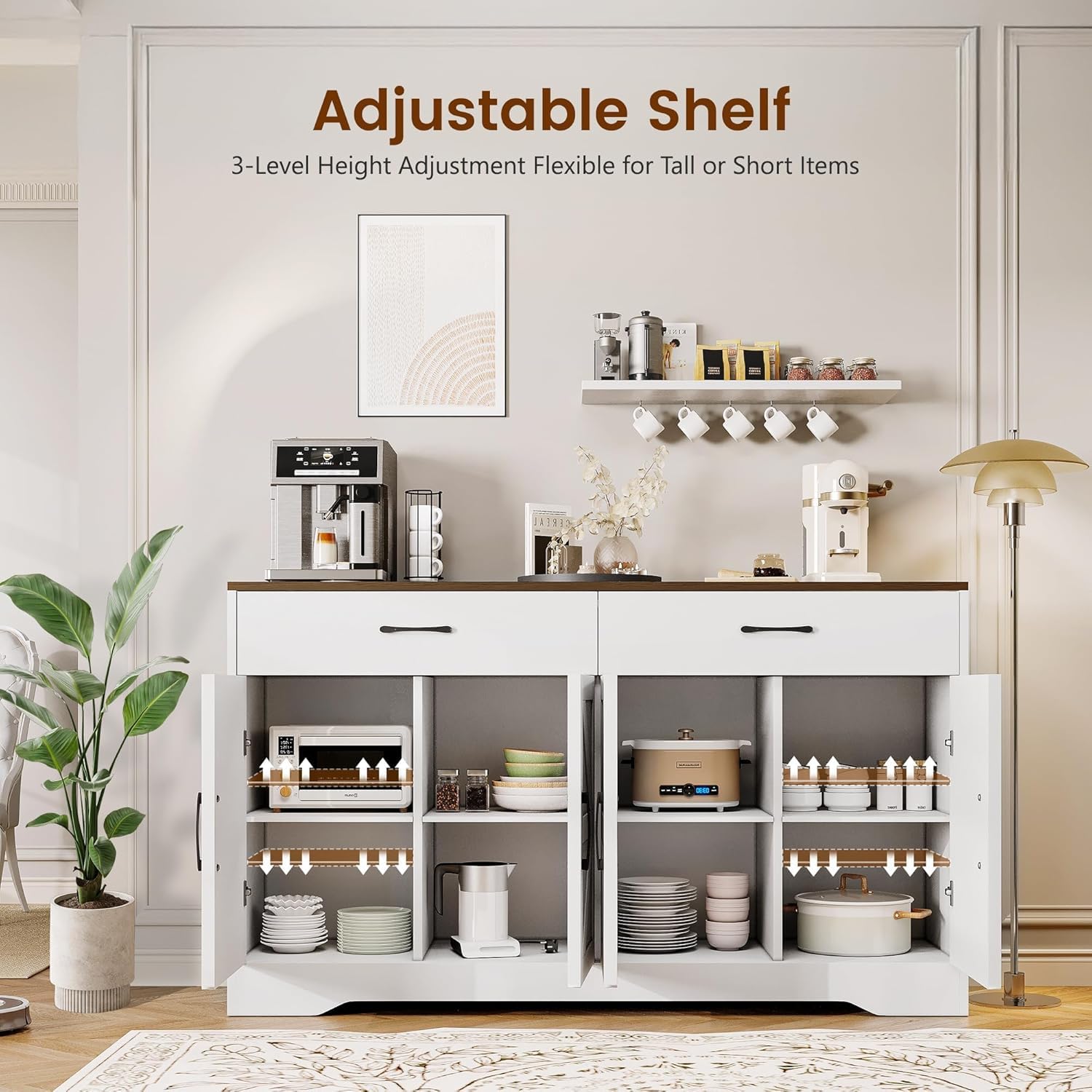 Sideboard Buffet Cabinet with Storage, 55.1"