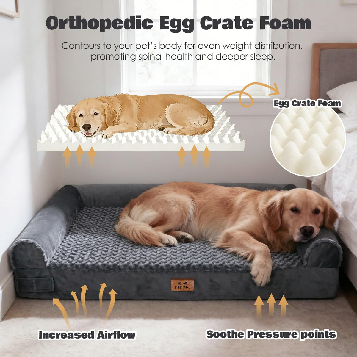 Extra Large Orthopedic Dog Beds, 2-Pack