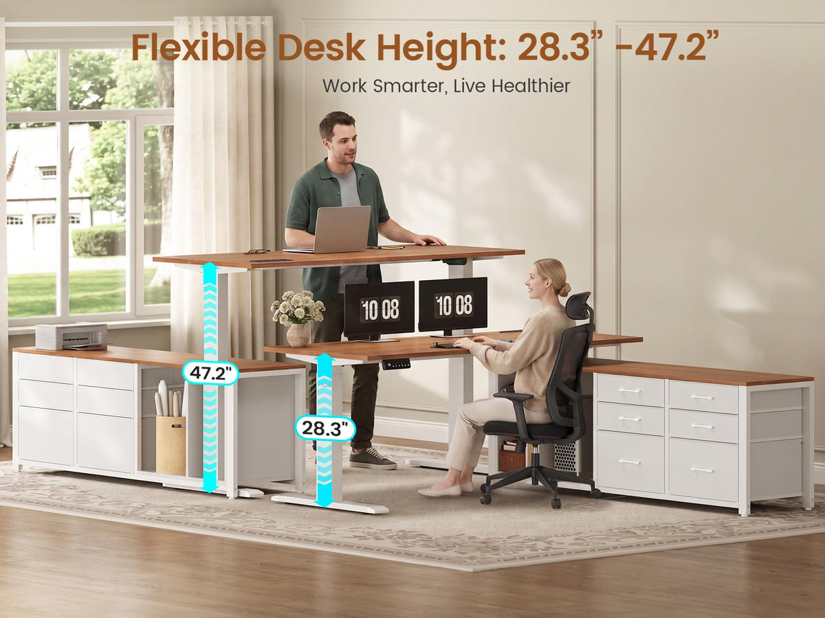 L-Shaped Electric Standing Desk