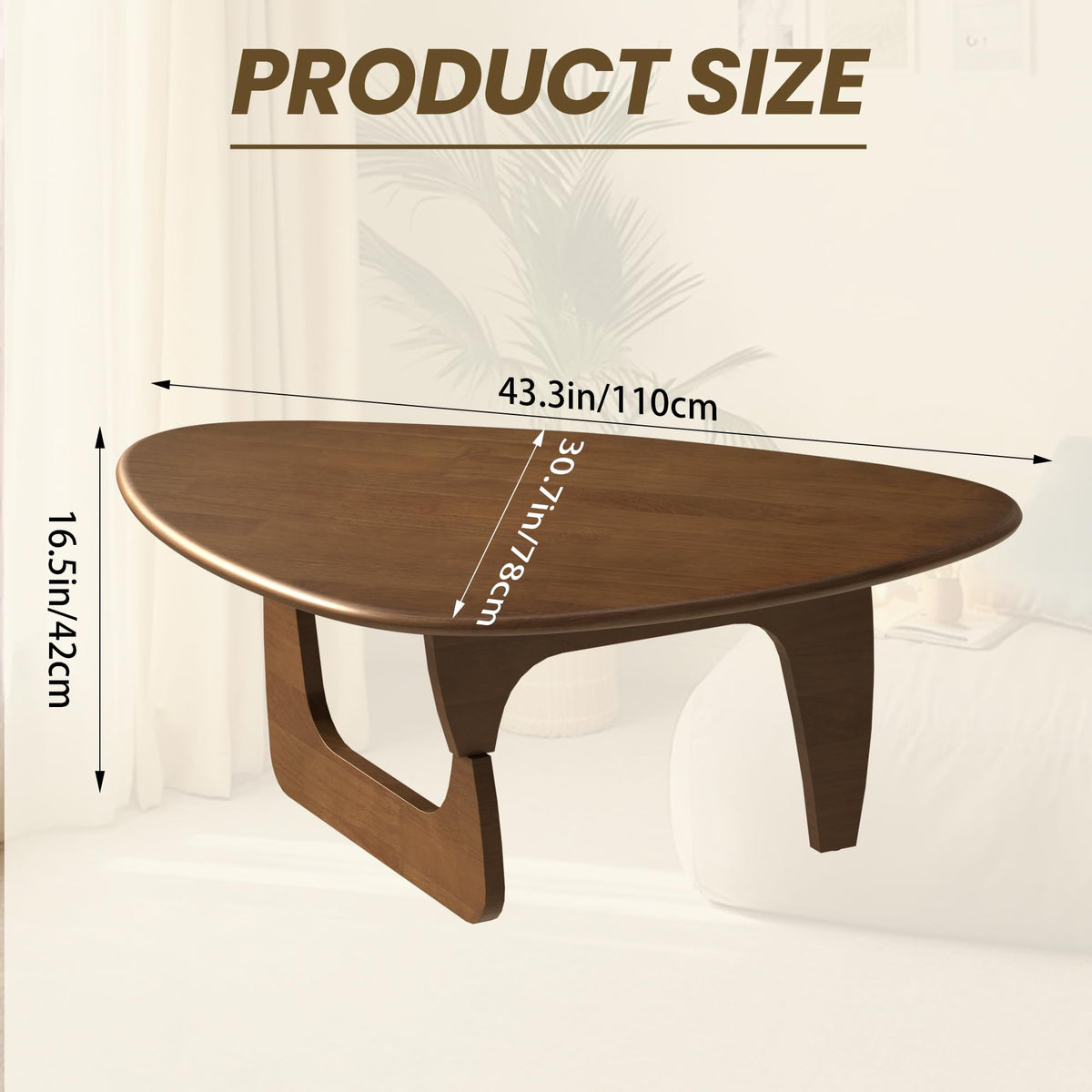 Walnut Triangle Coffee Table