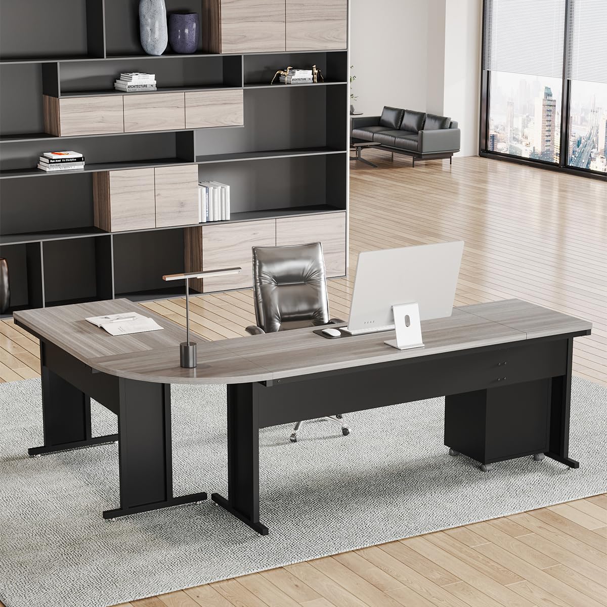 Reversible Industrial L-Shaped Desk