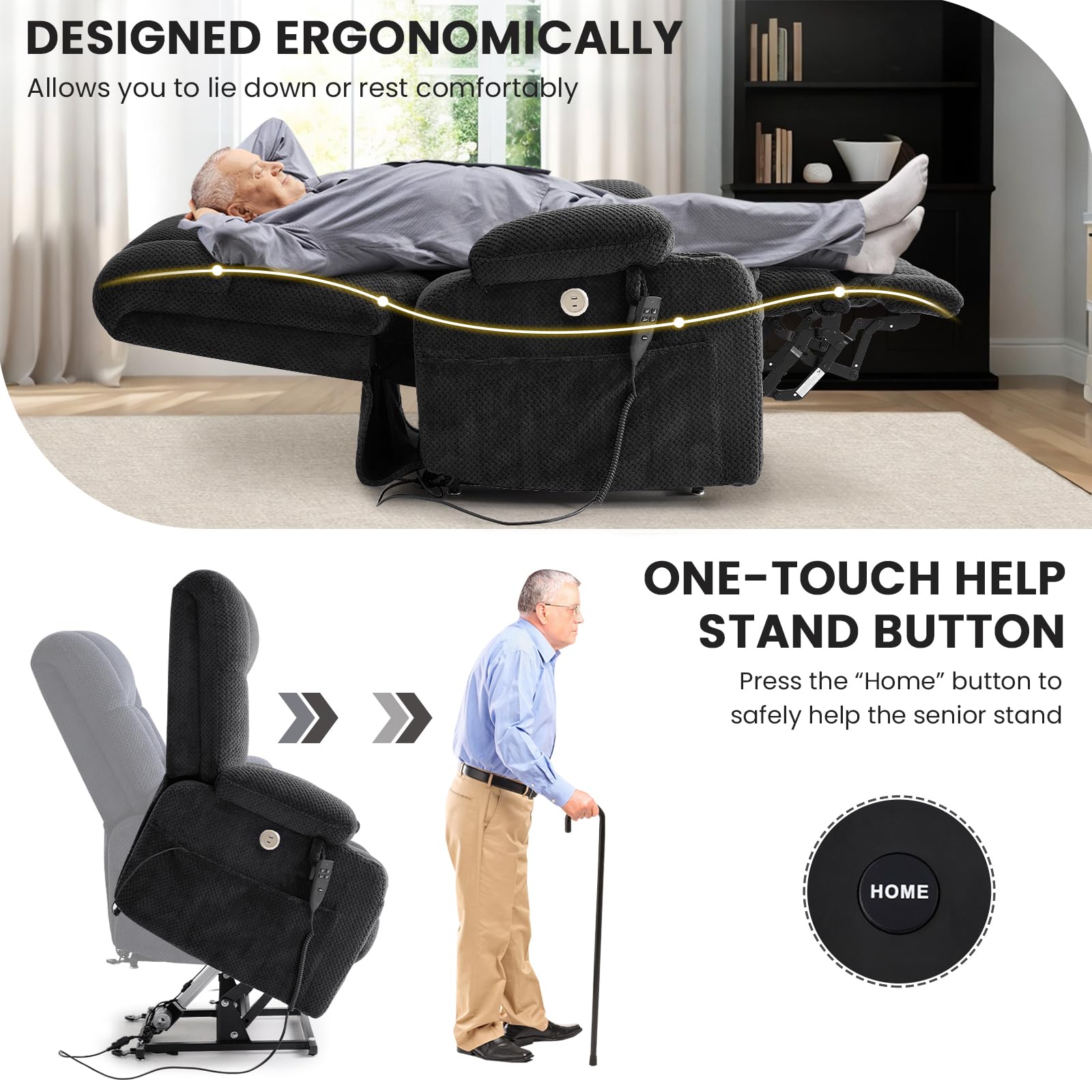 Power Lift Recliner Chair with Massage & Heat