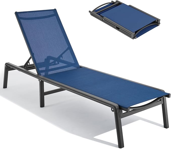 Folding Aluminum Chaise Lounge Chair