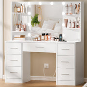 Makeup Vanity Desk with LED Mirror & Charging Station