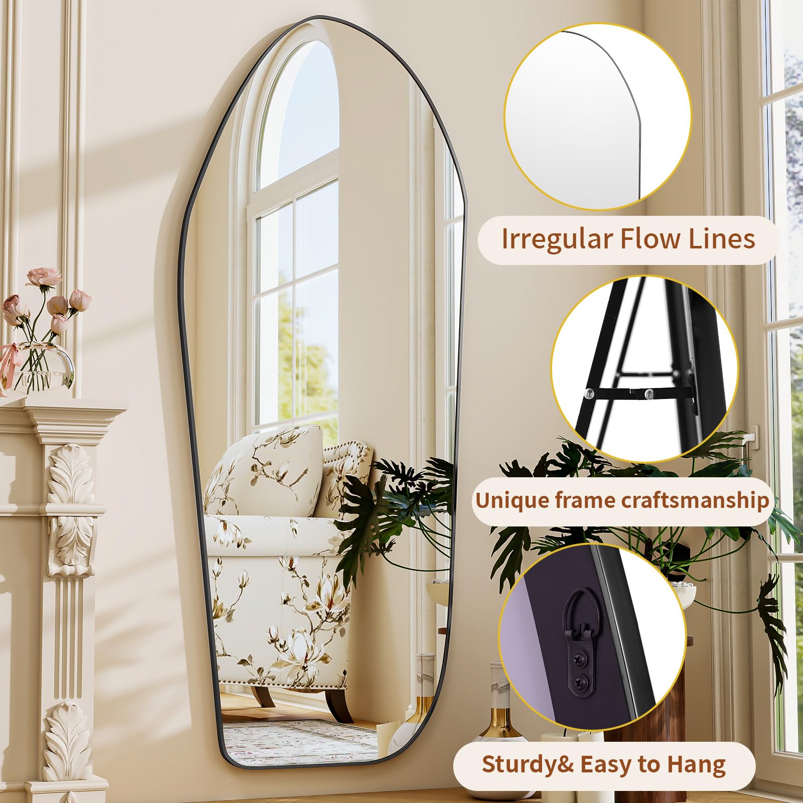 Irregular Full Length Floor Mirror