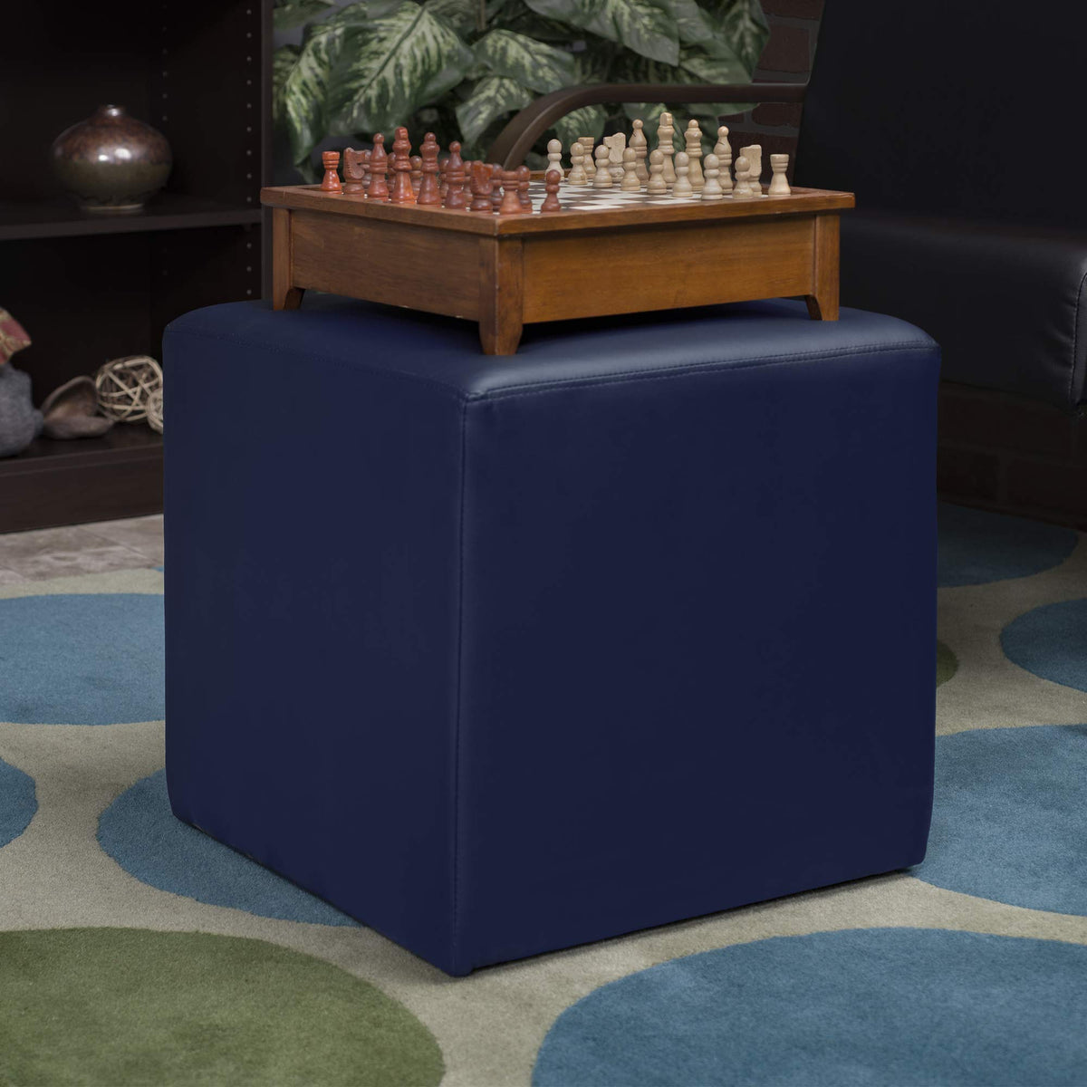 Square Vinyl Ottoman