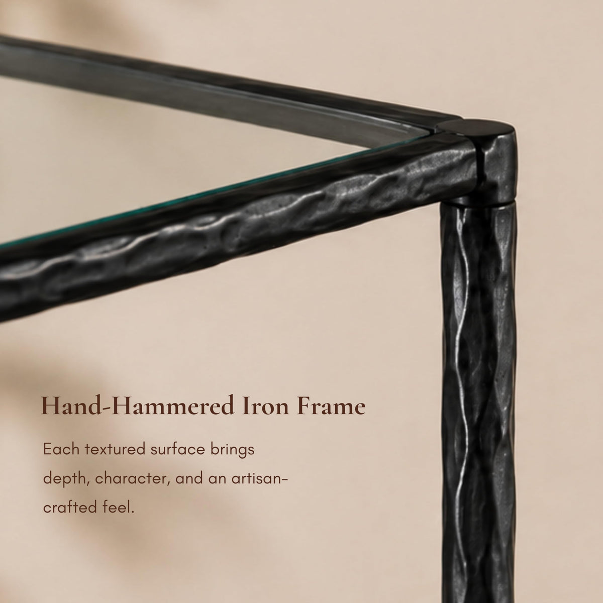 Lynder & Co. Black Glass Side Table, Square End Table for Living Room