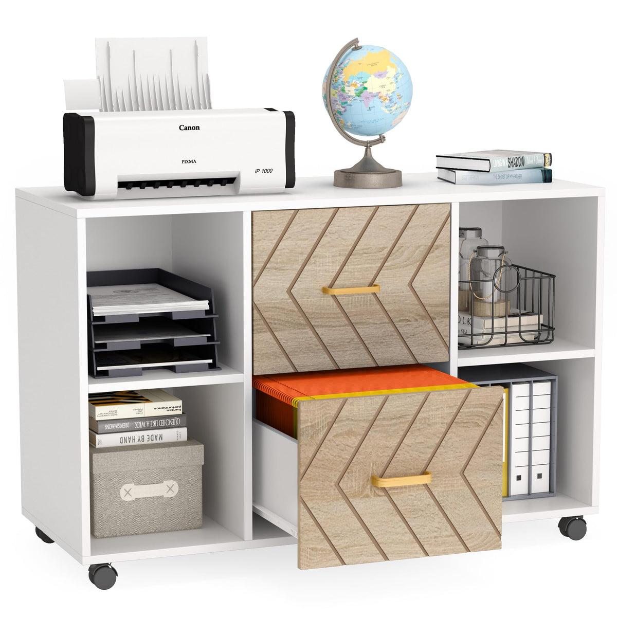 2-Drawer Rolling File Cabinet