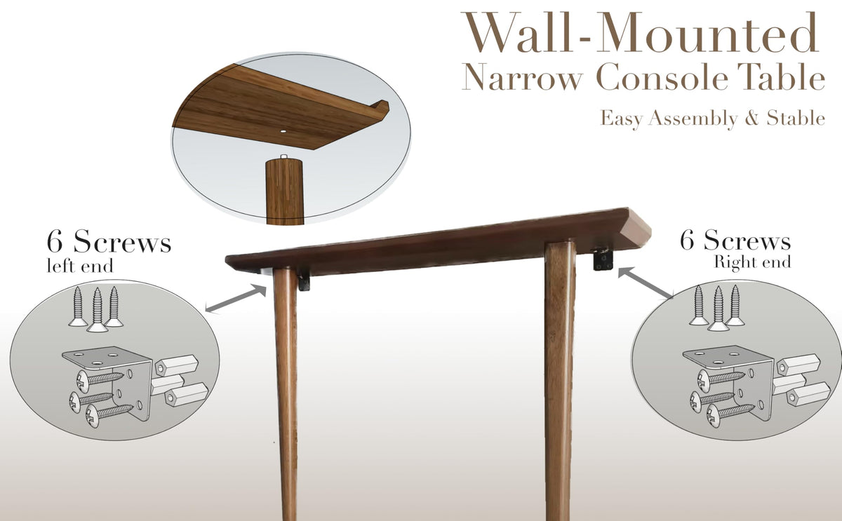 Walnut Floating Console Table