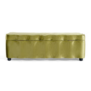 Velvet Storage Ottoman Bench with Scalloped Design