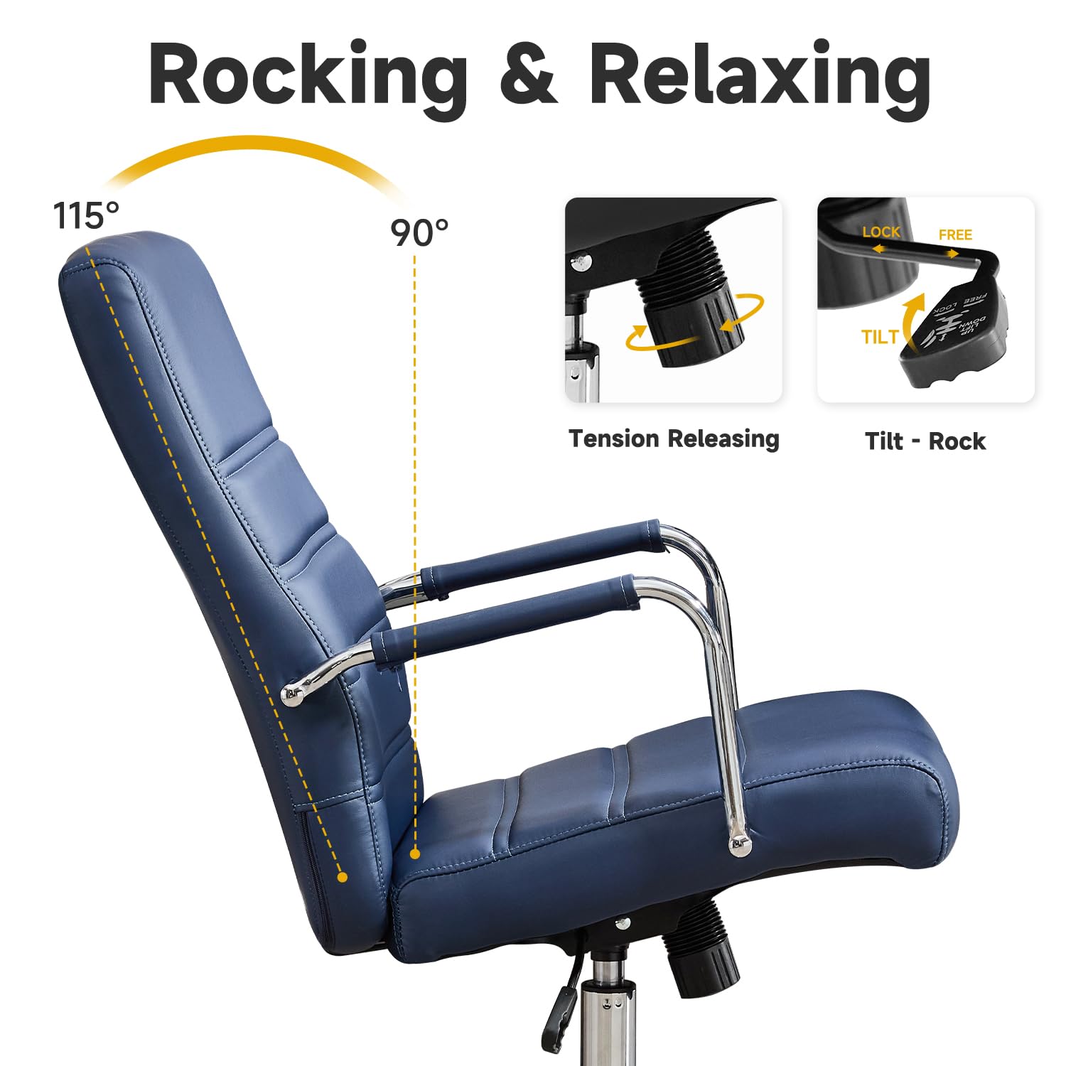 Leather Executive Office Chair with Wheels