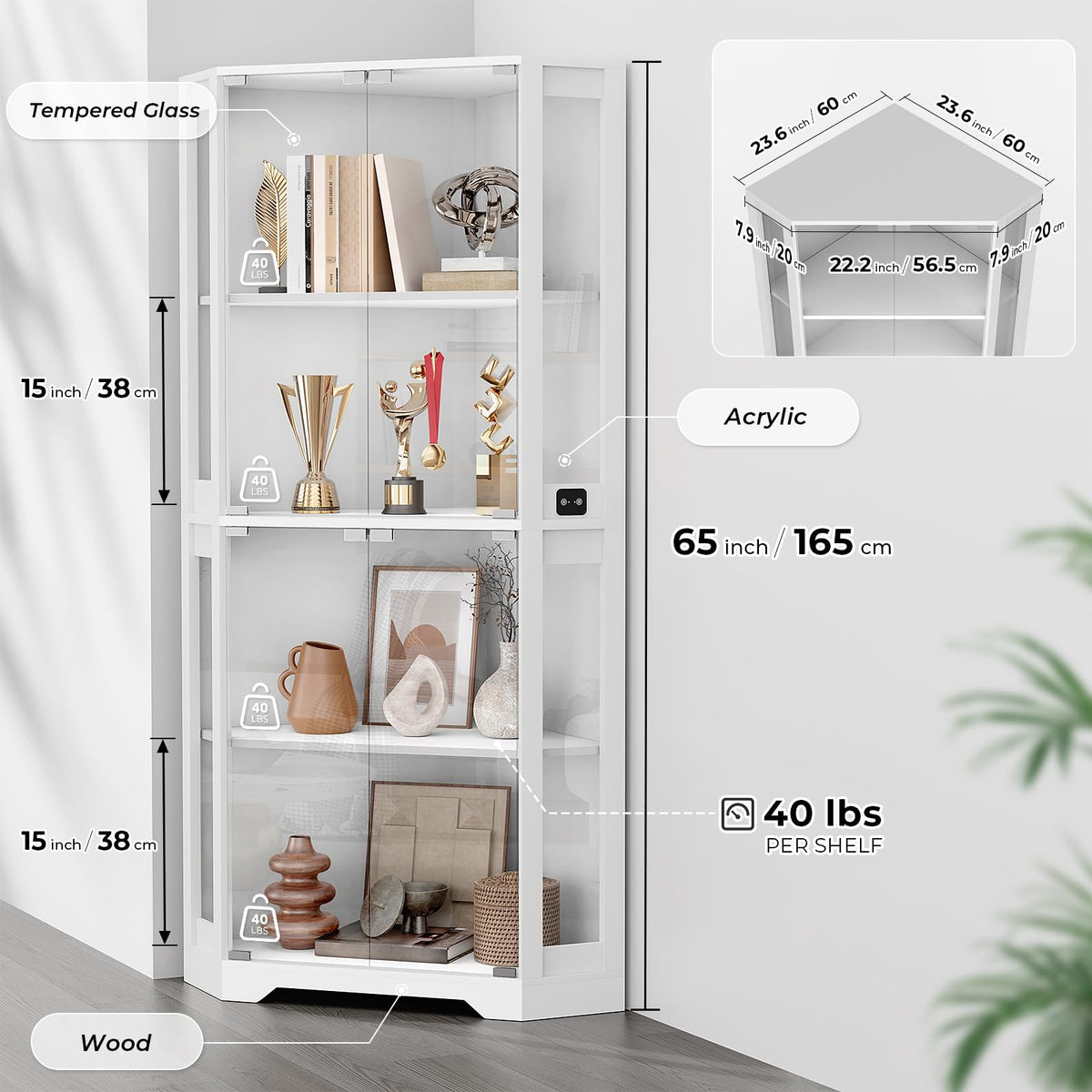 LED Corner Display Cabinet