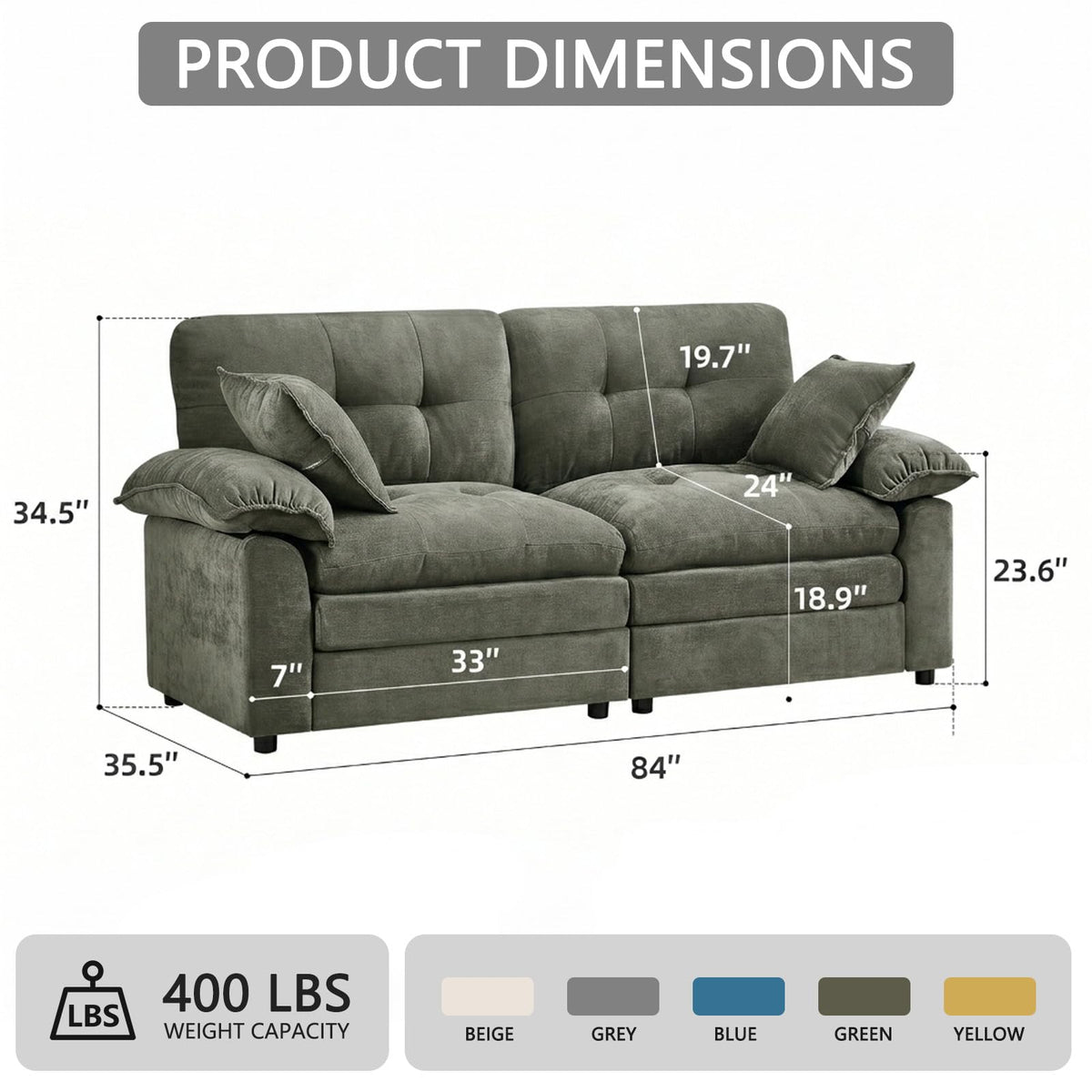 Modular Chenille Loveseat