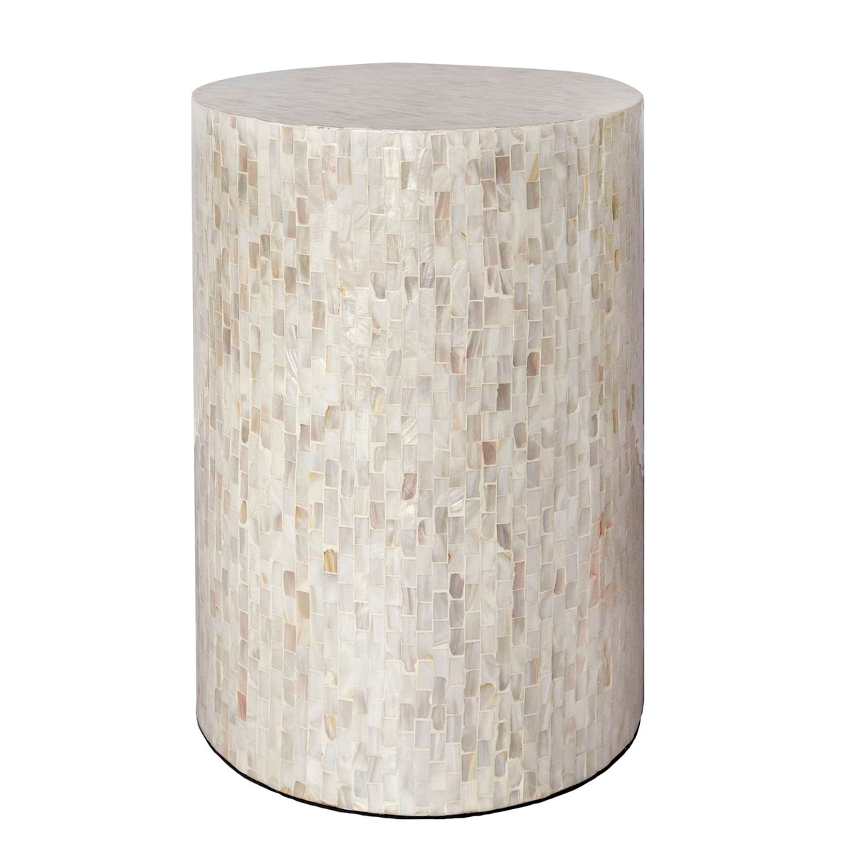Mother of Pearl Drum Side Table
