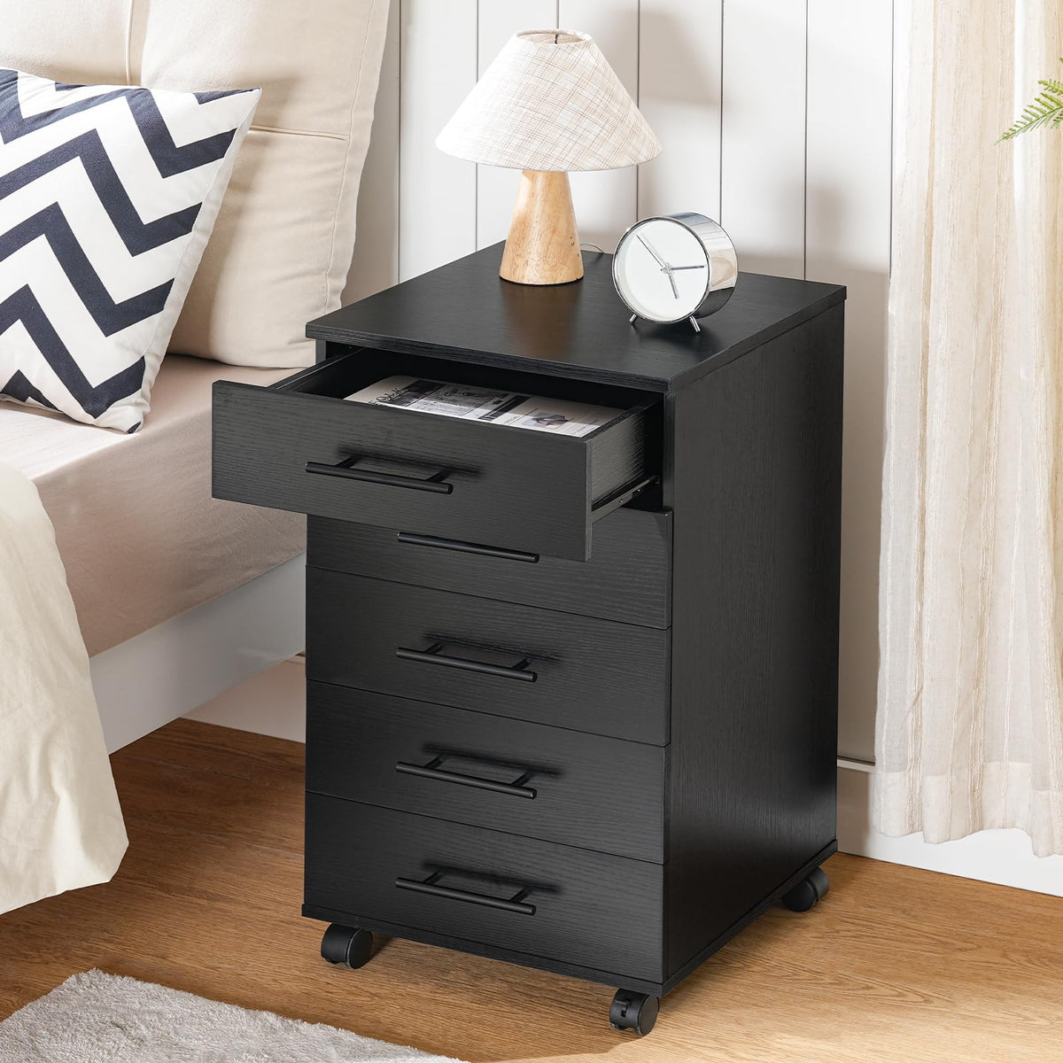 5-Drawer Rolling File Cabinet