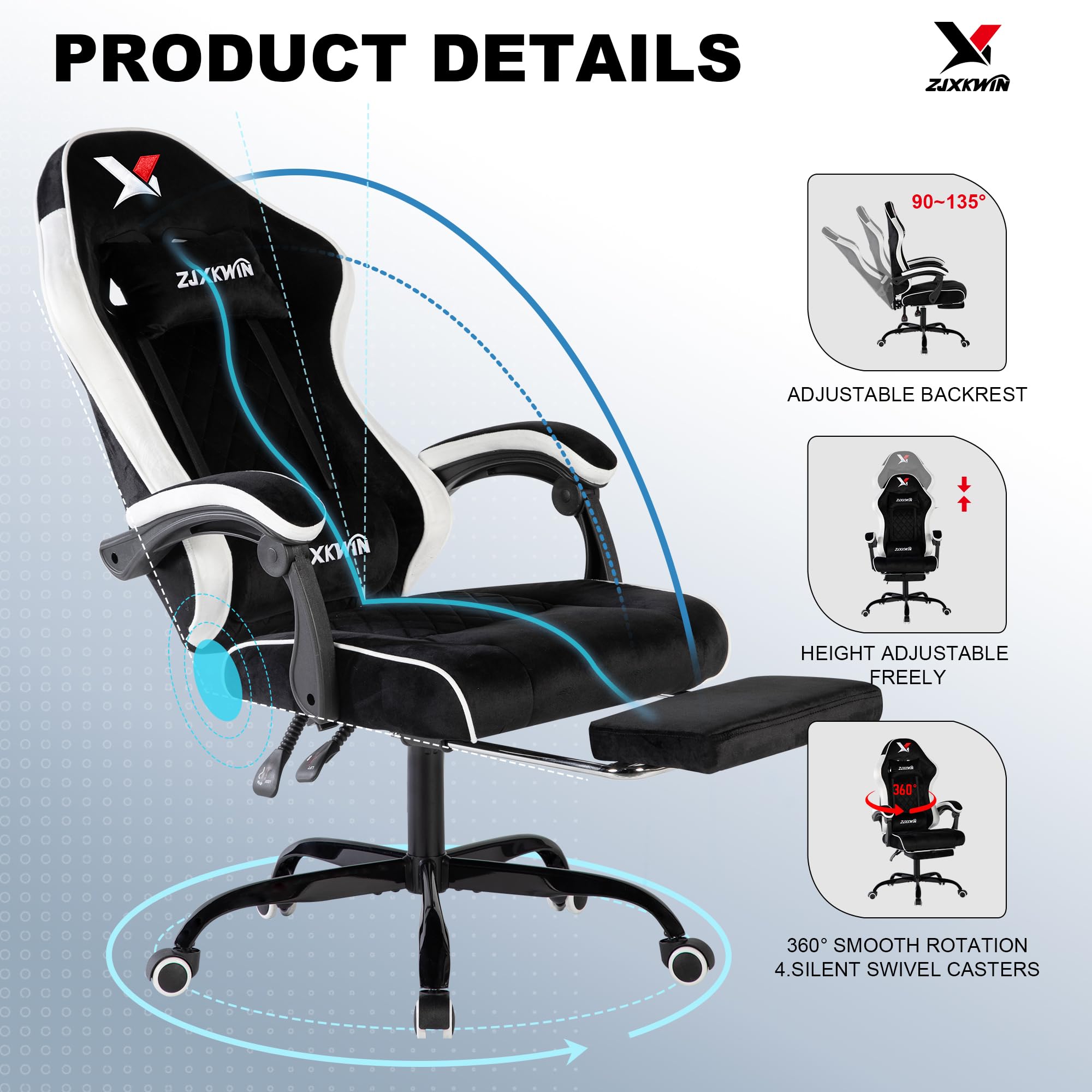 Ergonomic High-Back Gaming Chair with Footrest & Lumbar Support