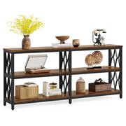 3-Tier Console Table with Storage Shelves, 70.9"