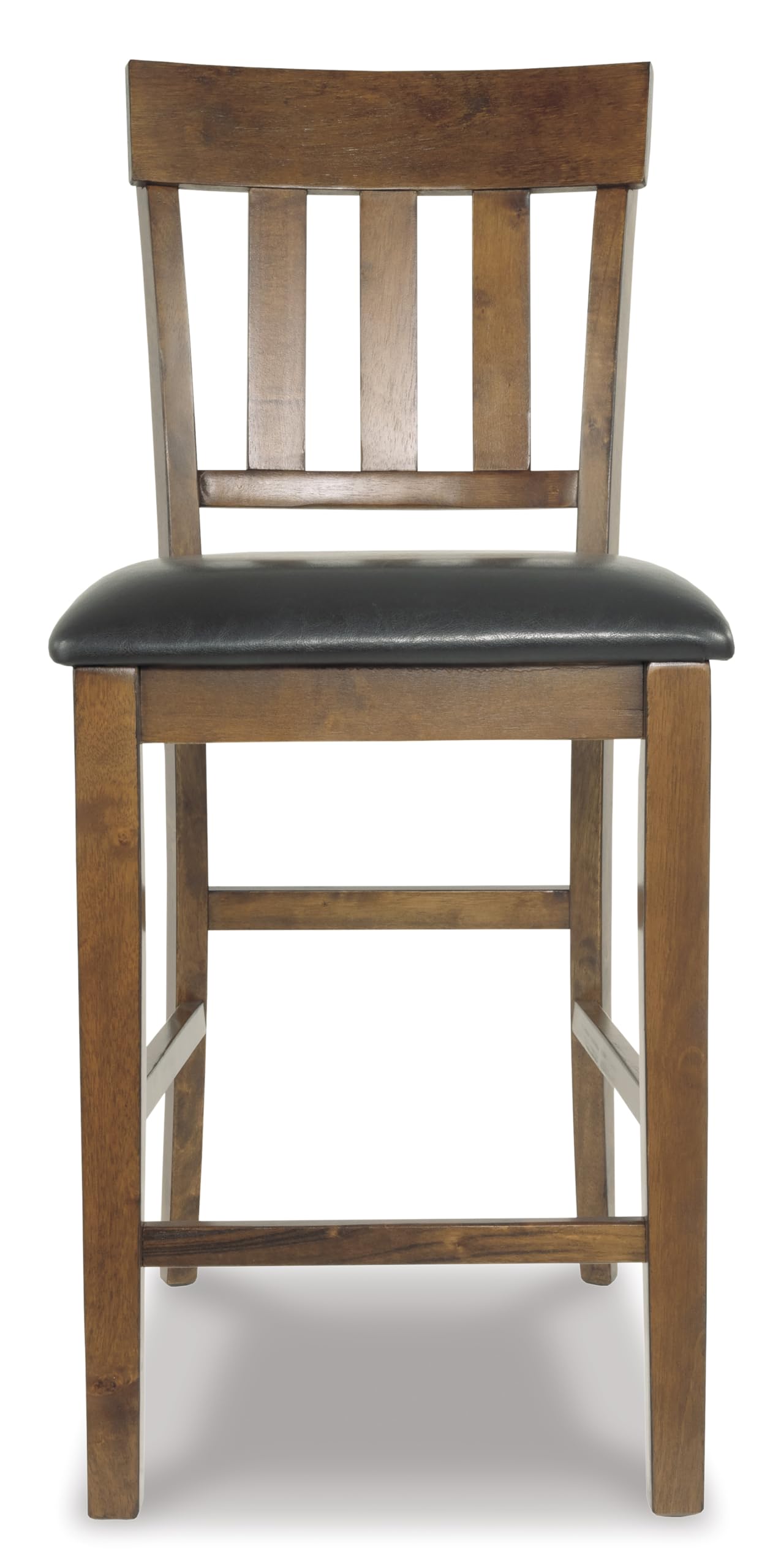 Signature Design by Ashley Ralene Traditional 26" Counter Height Faux Leather Seat Barstool, 2 Count, Brown