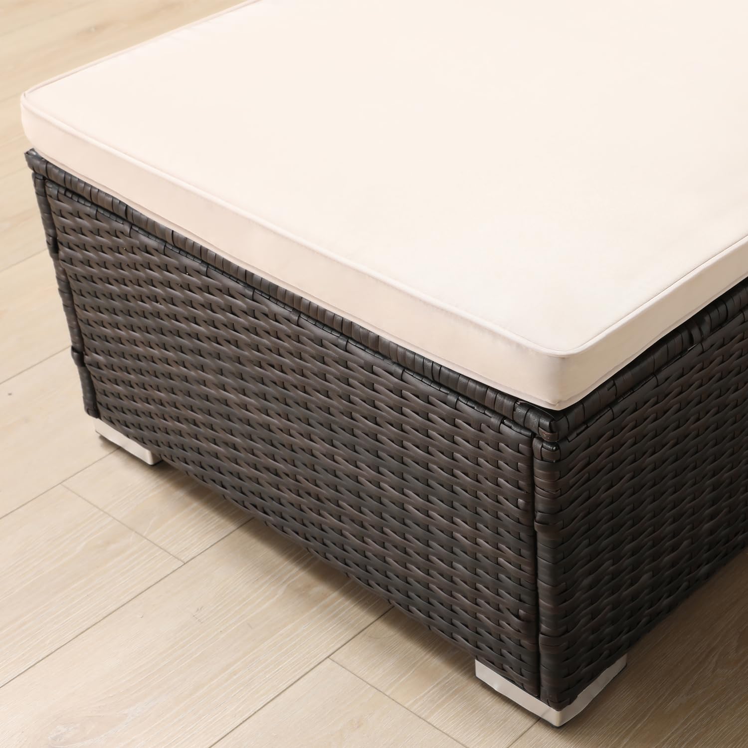 Outdoor PE Wicker Chaise Lounge Set
