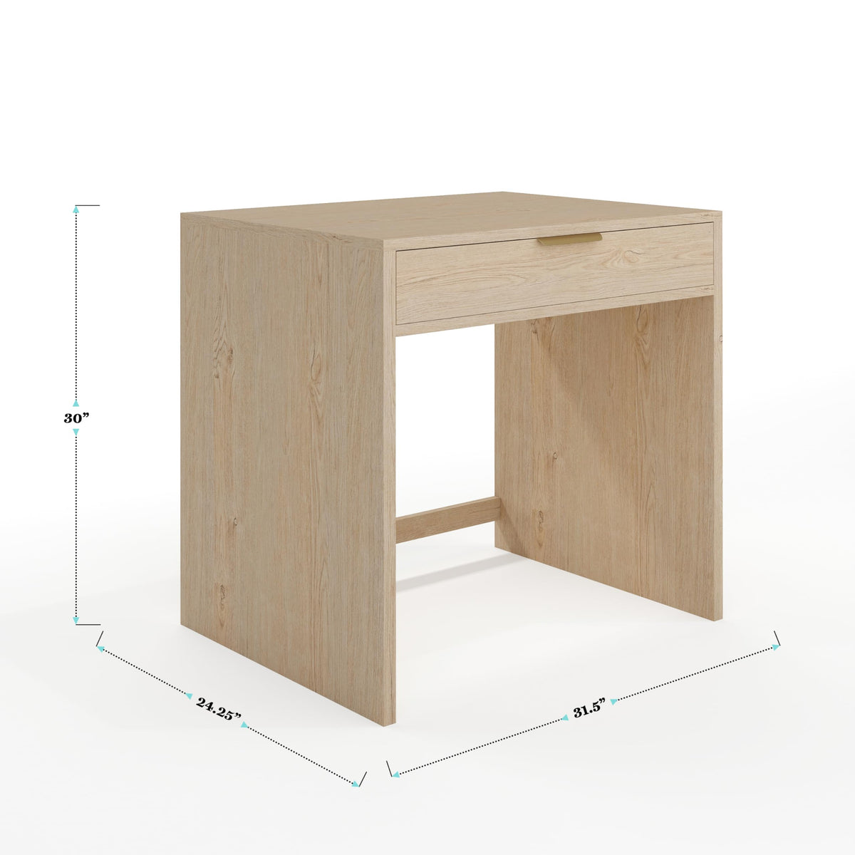 Martha Stewart Kayden Modular Single-Drawer Desk, Light Natural
