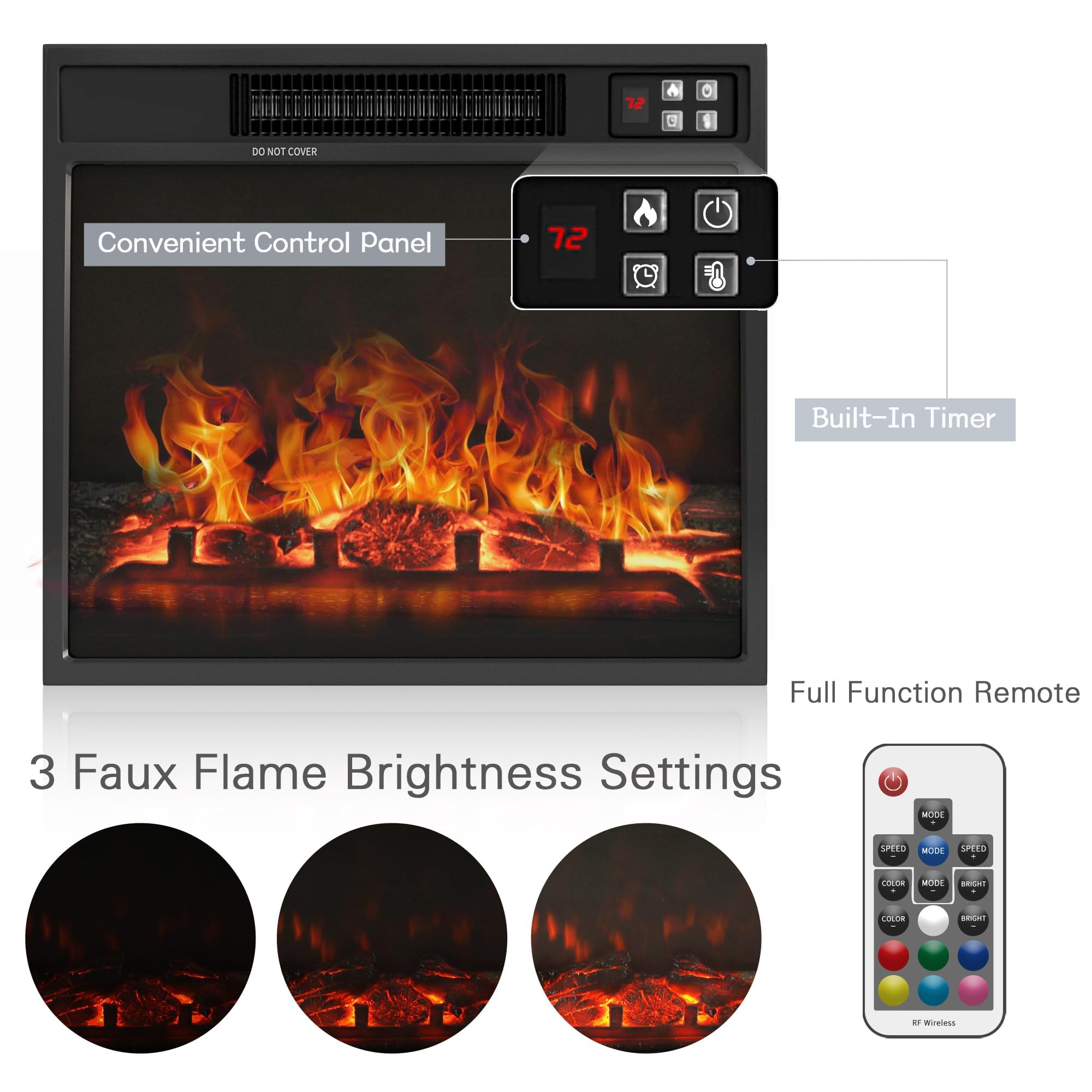 Ultra-Thin Wall-Mounted Electric Fireplace Insert