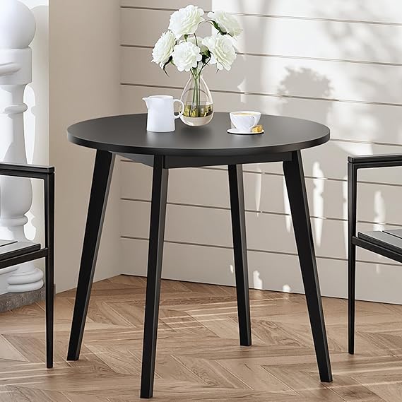 Round Bamboo Dining Table for 2