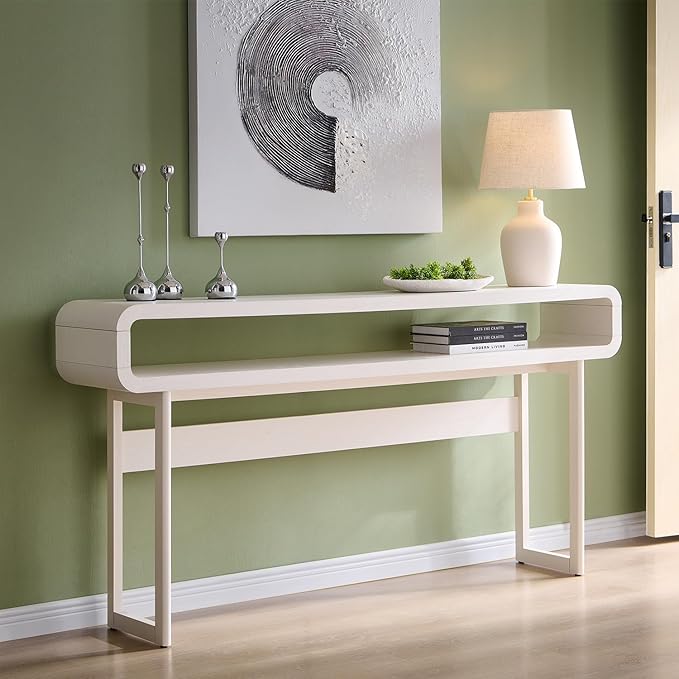 63-Inch Console Table with Open Shelf