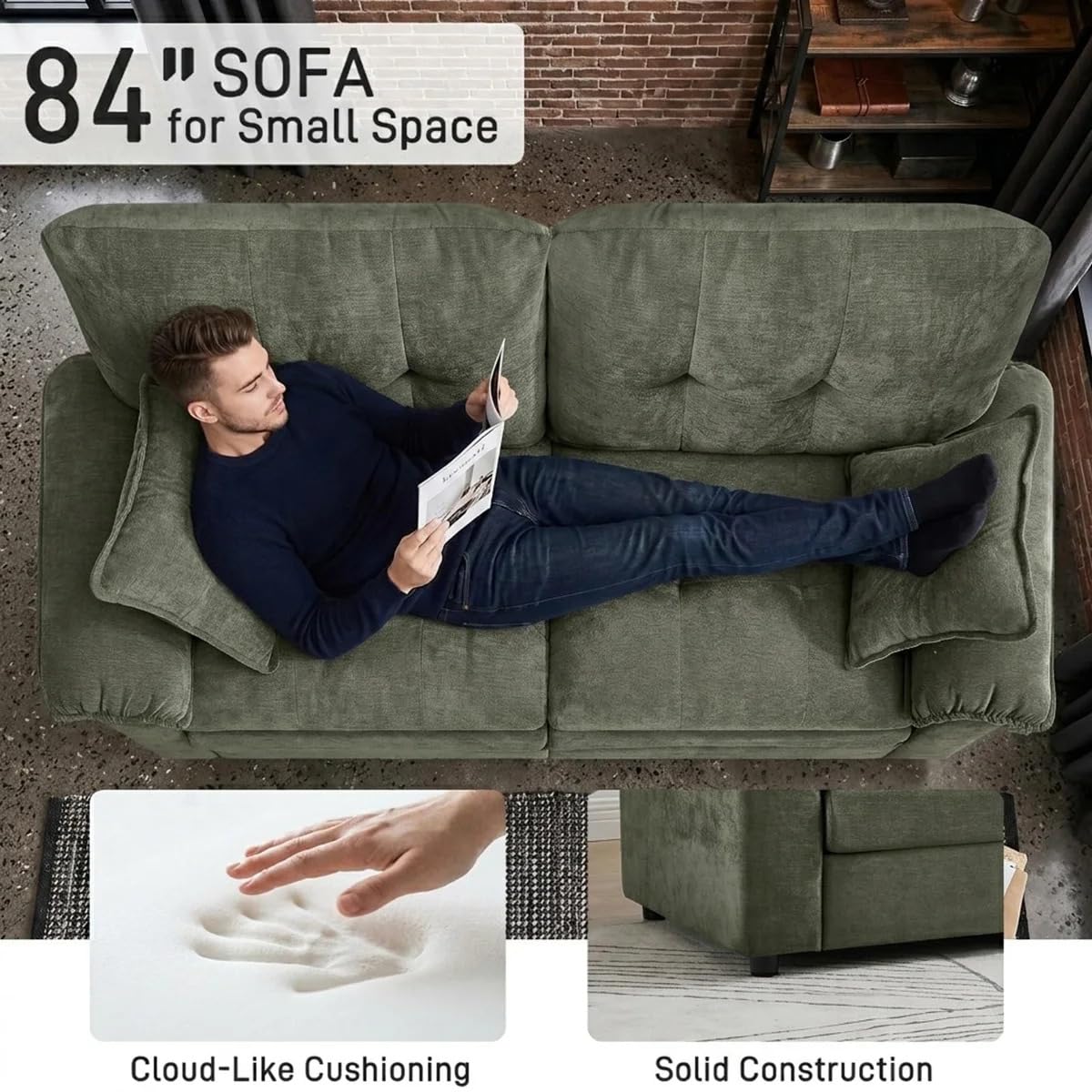 Chenille Deep Seat Loveseat