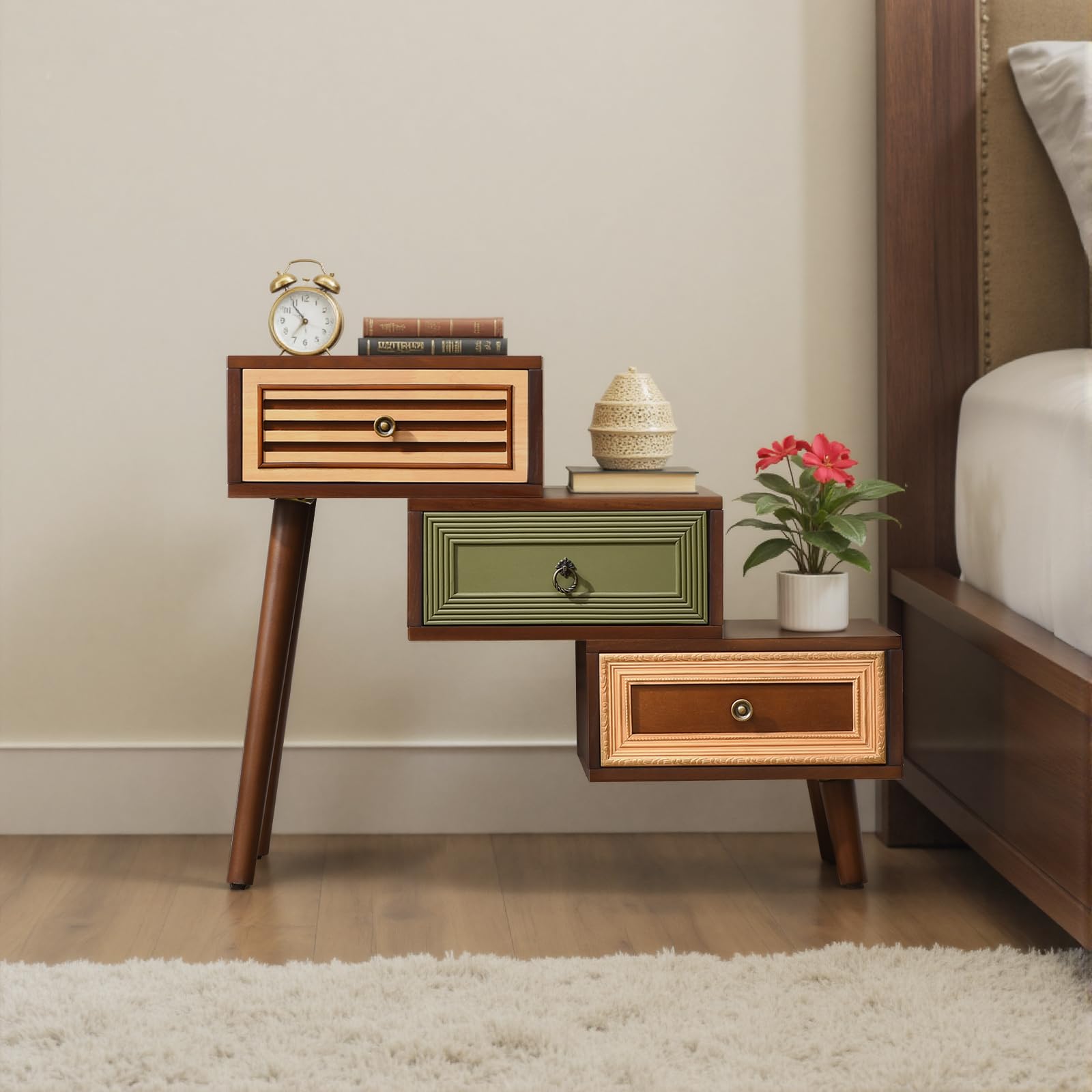 Vintage Asymmetrical Accent Chest with Drawers
