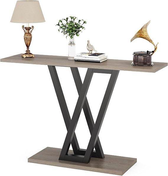43-Inch Console Table with Faux Marble Top
