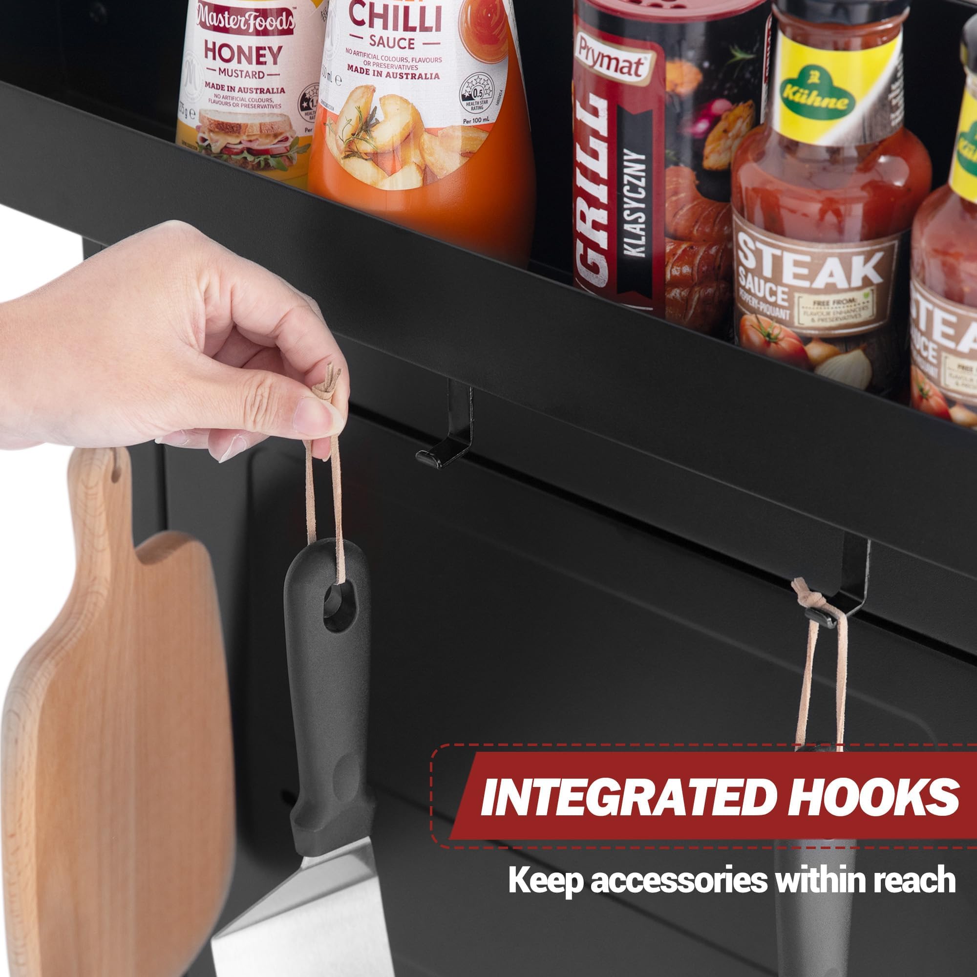 Outdoor Grill Cart with Storage Cabinet
