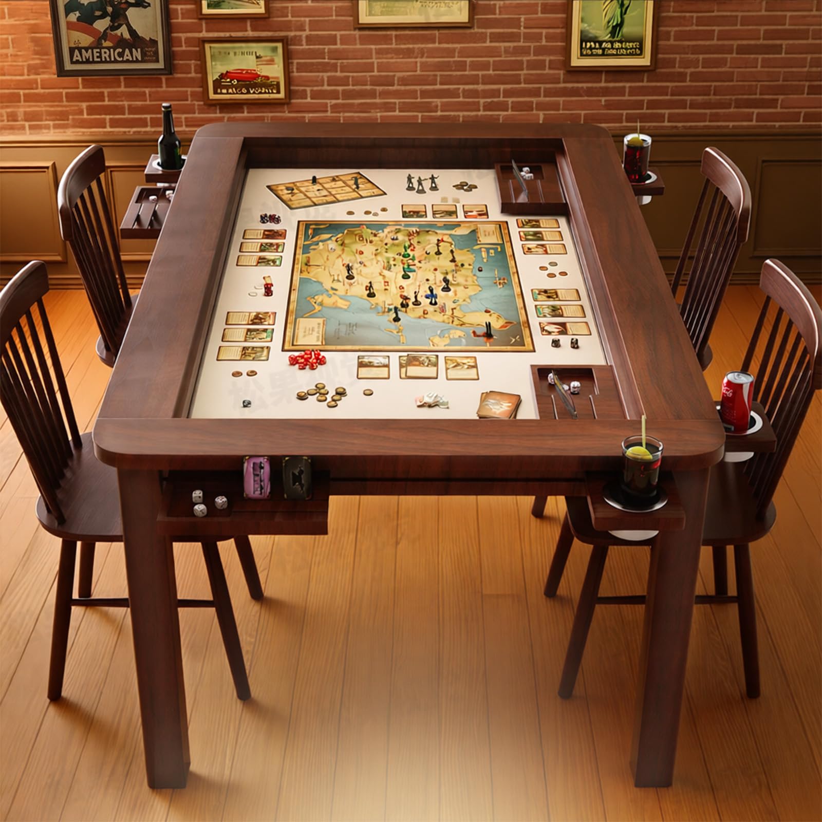 Solid Wood Board Game & Dining Table