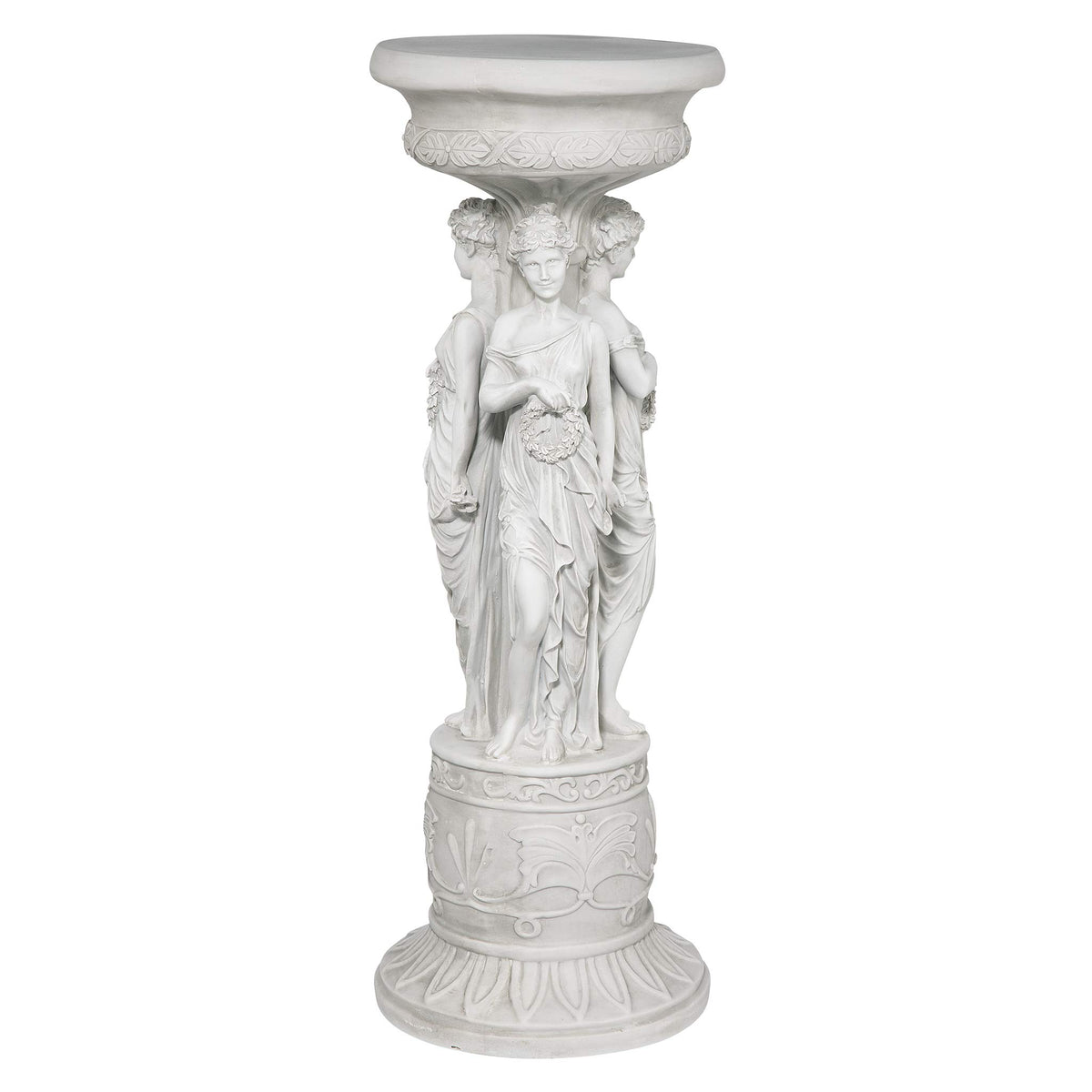 Design Toscano KY992 Chatsworth Manor Neoclassical Pedestal Column Plant Stand, Antique Stone