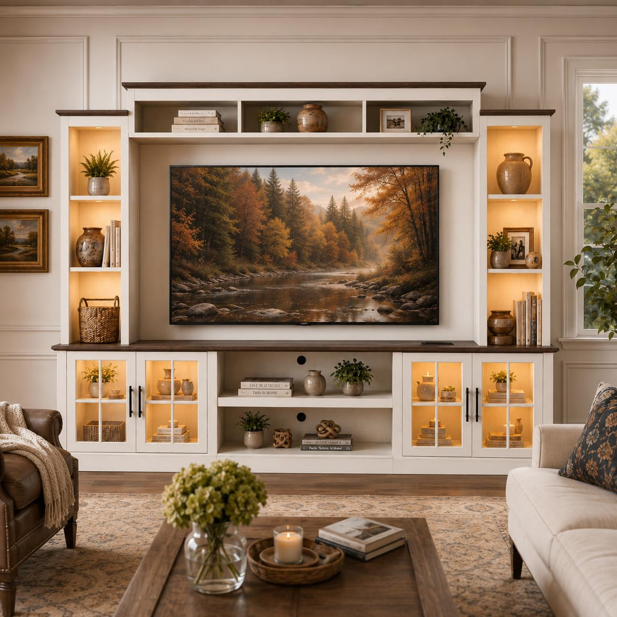 Farmhouse Fireplace Entertainment Center
