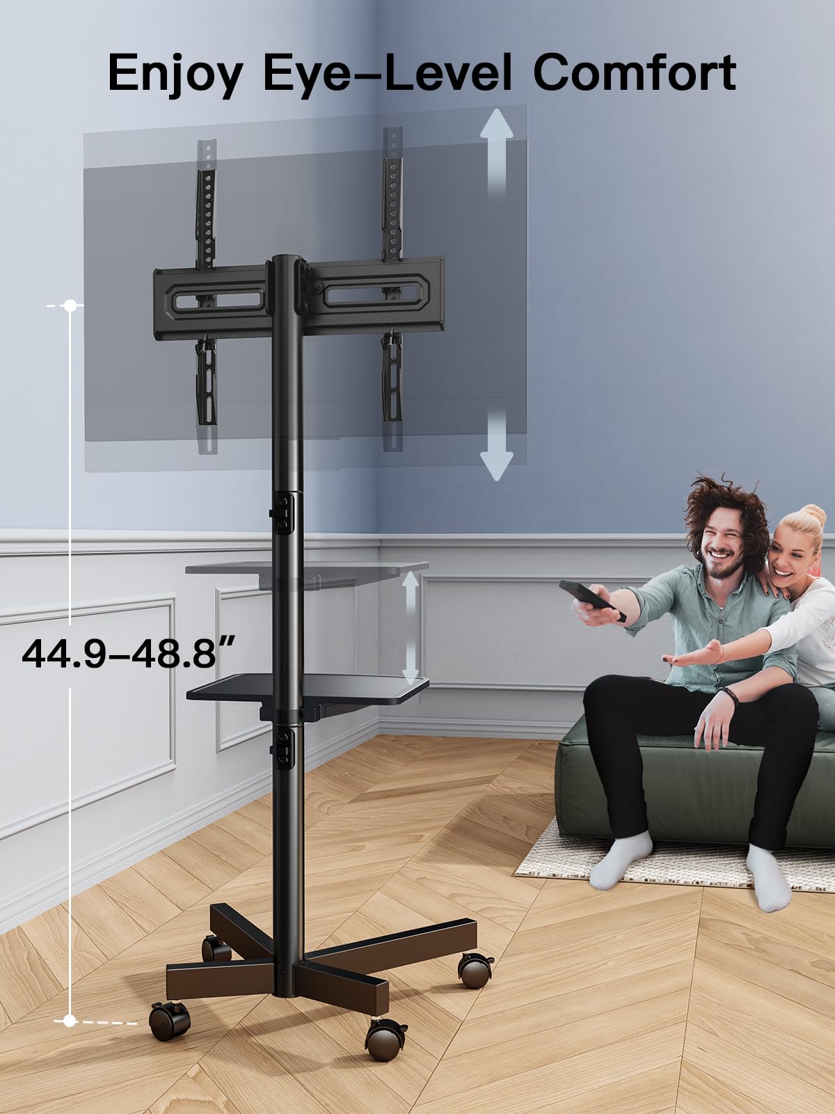Mobile TV Stand on Wheels for 23–65 Inch TVs
