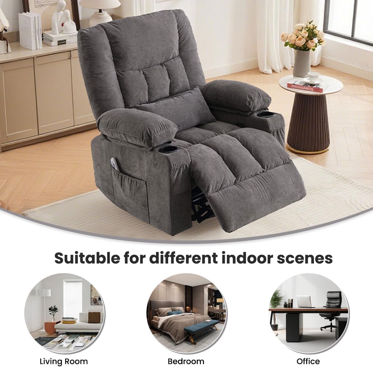 Heated Massage Swivel Rocker Recliner Chair