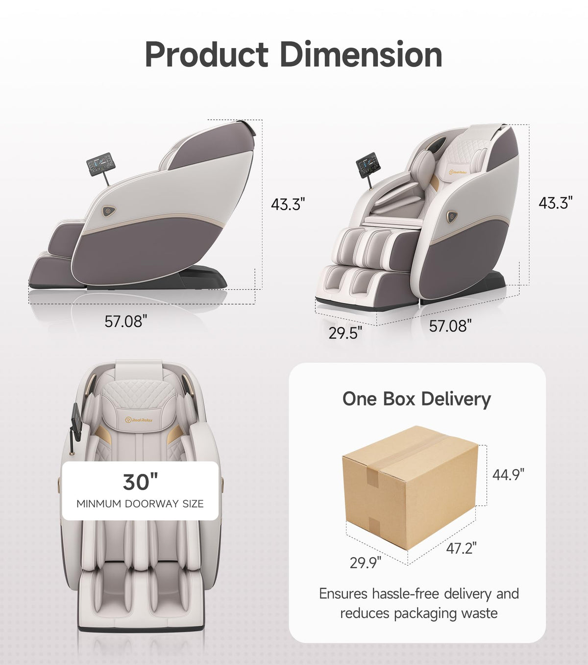 Real Relax 3D Massage Chair Full Body SL-Track Recliner Favor-22