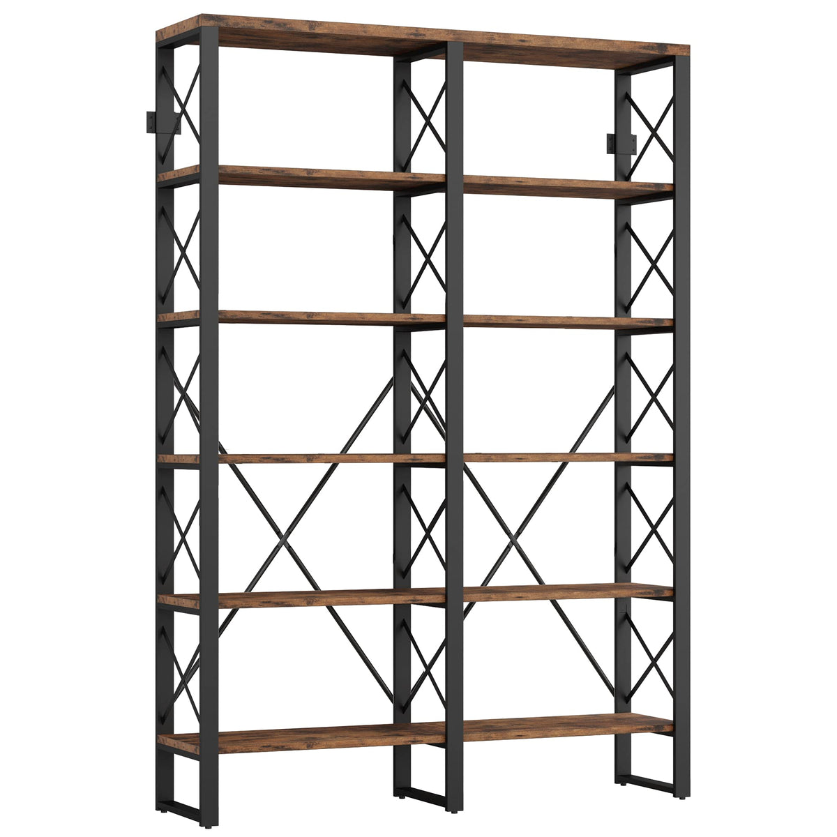 Double-Wide 6-Tier Bookcase