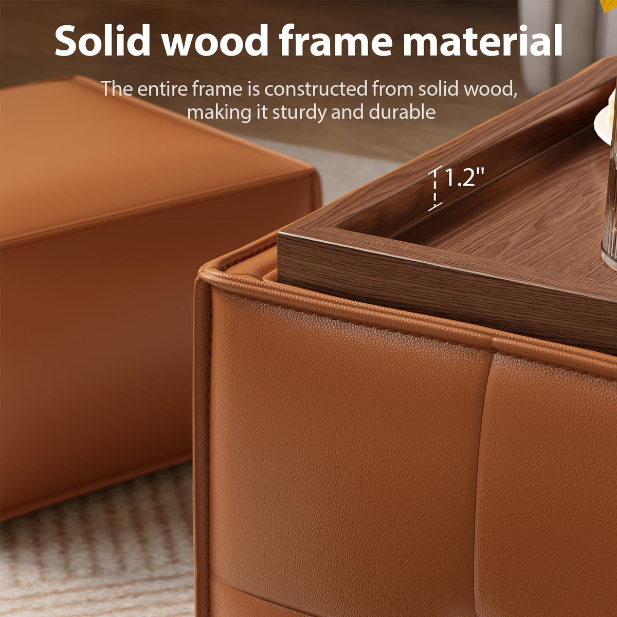 Square Storage Ottoman Set of 2