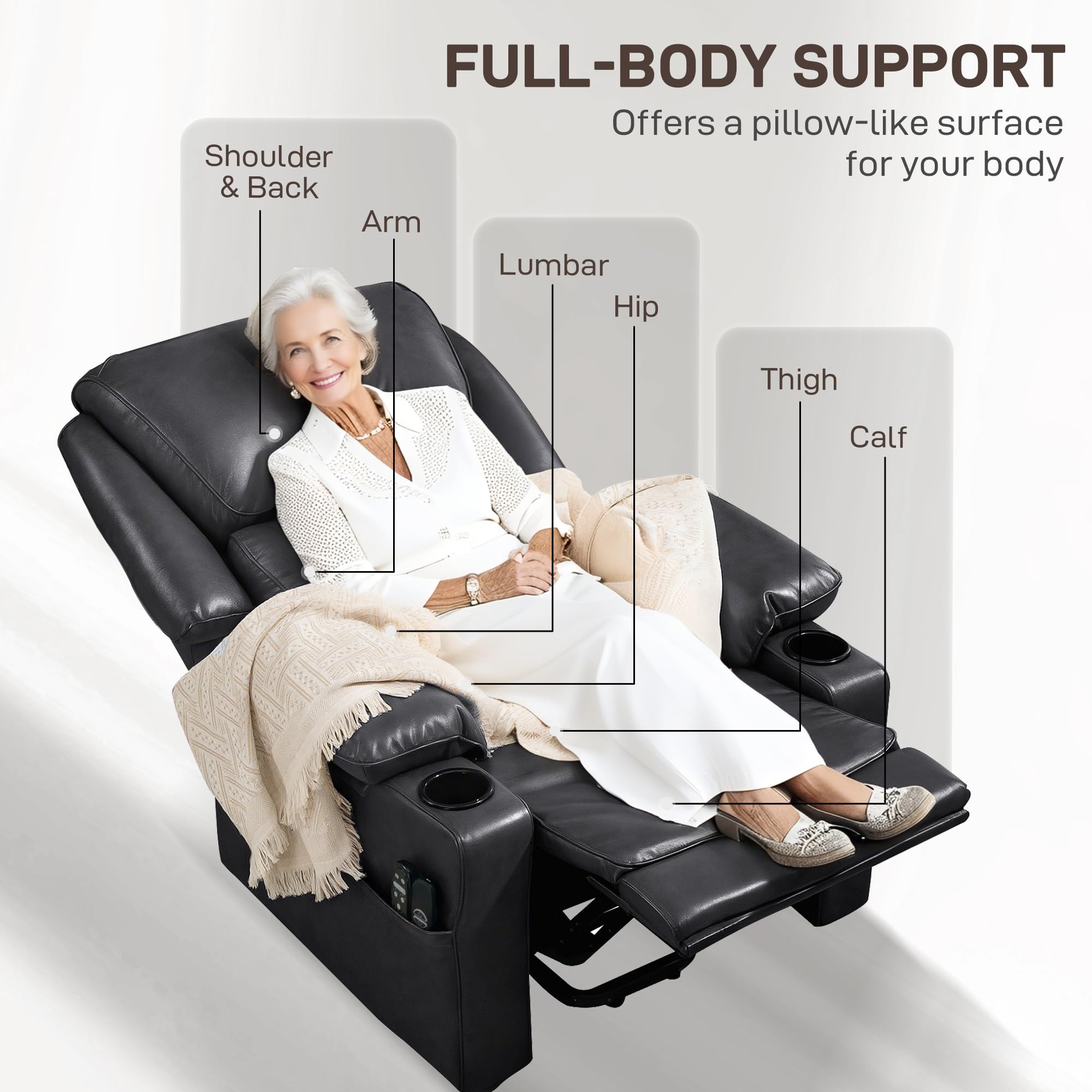 Power Lift Recliner Chair with Massage & Heat