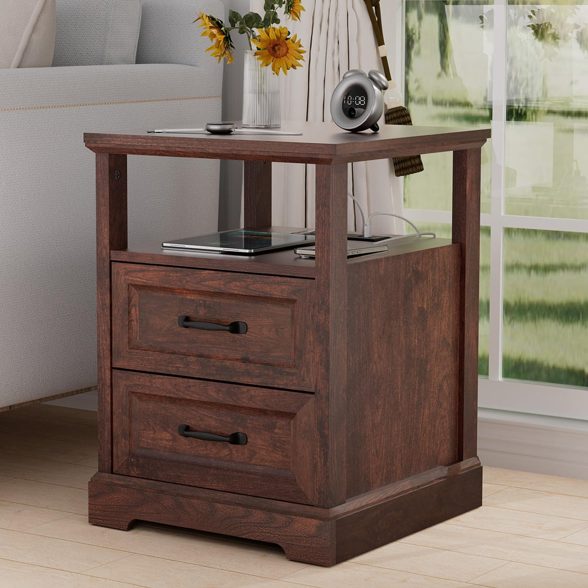 Farmhouse Charging Nightstand