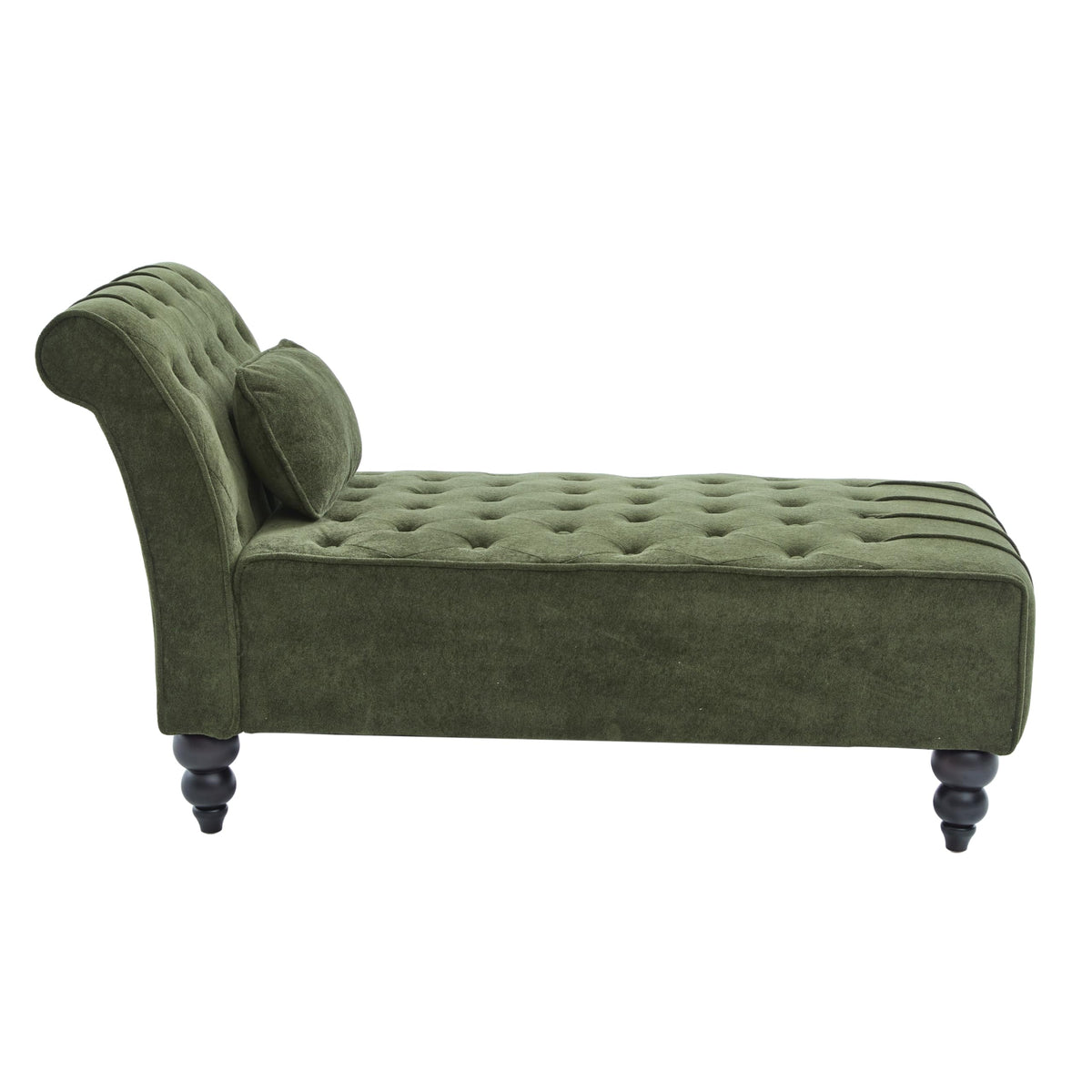 Forest Green Velvet Chaise Lounge