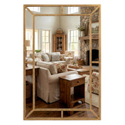 36 x 24 Gold Beaded Rectangle Wall Mirror
