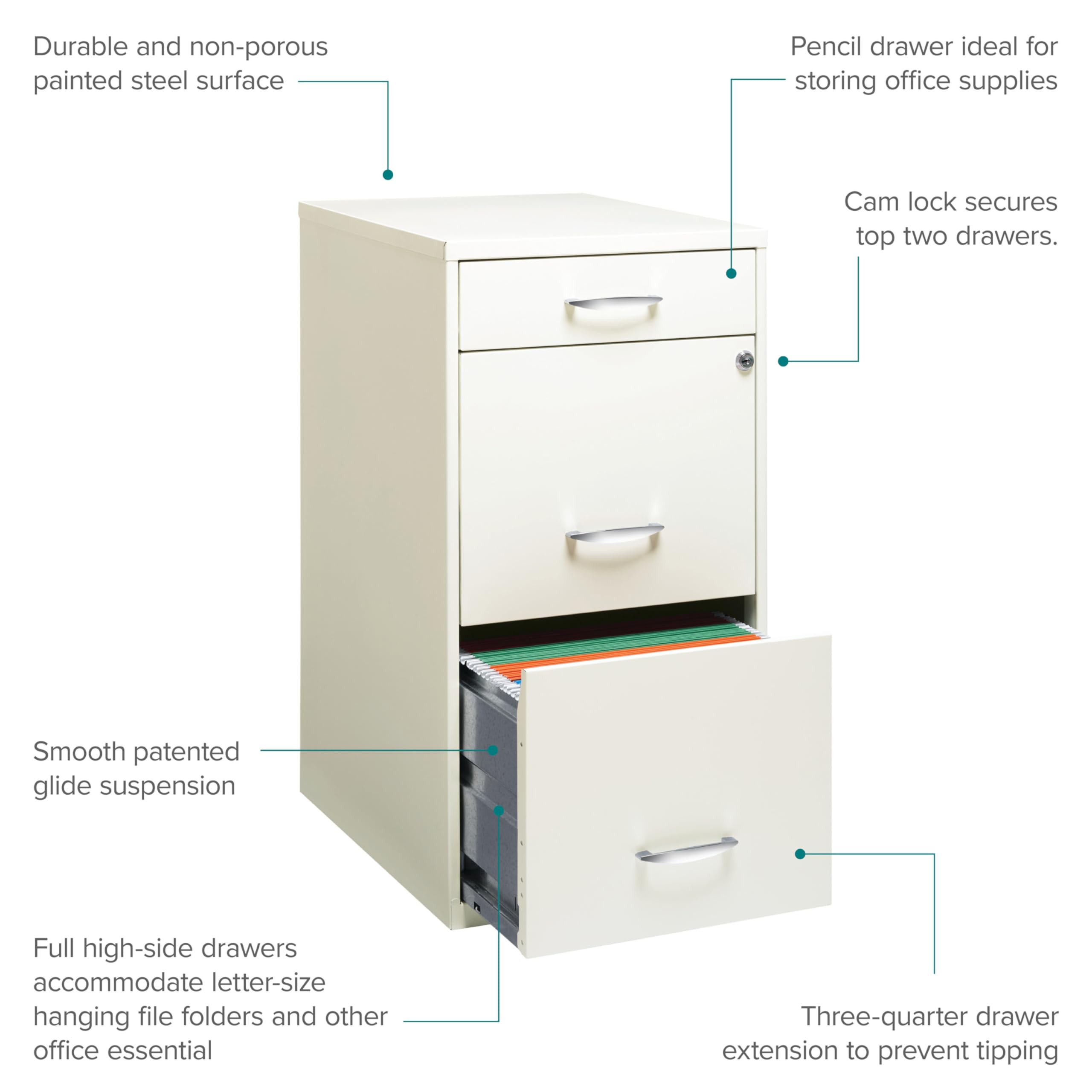 3-Drawer Steel File Cabinet